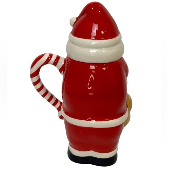 Santa/Toy Bag Mug 2-Pc Temp-tations Presentable Ovenware Red/Tan EUC - Picture 4 of 8